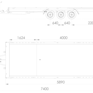 Dépanneuse UNITRAILER UNIPLAT 600/3 S à trois essieux 600×215 3500 KG