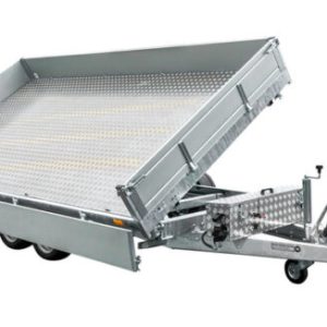 REMORQUE BENNE HYDRAULIQUE 3 ESSIEUX 400×200 UNITRAILER TASKER 400/3C 3500 KG