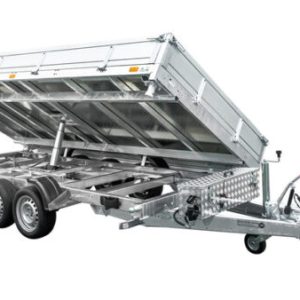 REMORQUE BENNE HYDRAULIQUE 3 ESSIEUX 400×200 UNITRAILER TASKER 400/3C 3500 KG