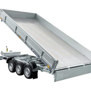 REMORQUE BENNE HYDRAULIQUE 3 ESSIEUX 400×200 UNITRAILER TASKER 400/3C 3500 KG