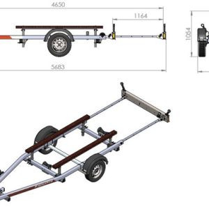 Remorque porte bateau UNITRAILER JET ALU PTAC 750 kg