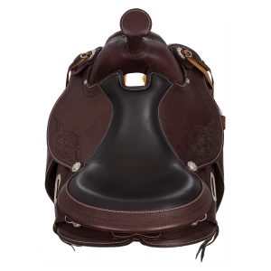 Selle western garnitures en acier inoxydable cuir grainé et estampage floral 2815 Denver